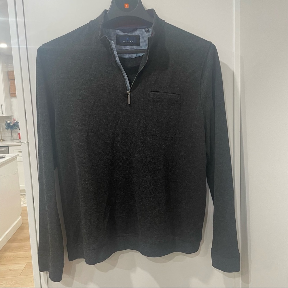Men's Toscano Grey 1/4 Zip Long Sleeve Sweater Casual Business XXL